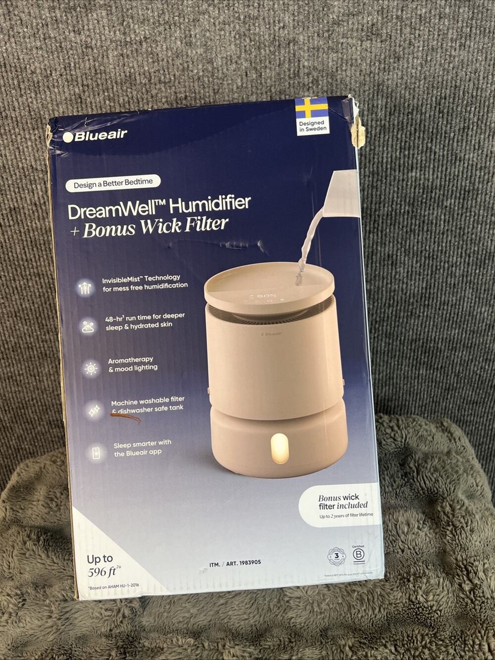 Blueair DreamWell Humidifier Beige Bonus Wick Filter NEW OEM Unit